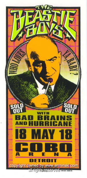 1995 The Beastie Boys w/ Bad Brains - Detroit Concert Poster by 1995 The Beastie Boys w/ Bad Brains - Detroit Concert Poster by