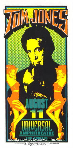 1995 Tom Jones - Los Angeles Silkscreen Concert Poster by Mark Arminski (MA-039)