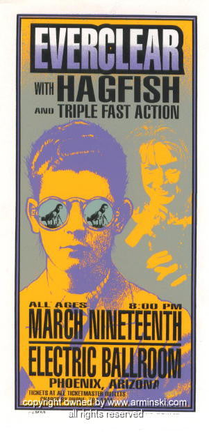 1996 Everclear w/ Hagfish - Phoenix Concert Poster by Mark Arminski (MA-9606)