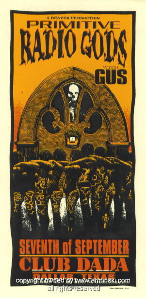 1996 Primitive Radio Gods - Dallas Concert Handbill by Mark Arminski (MA-9629)