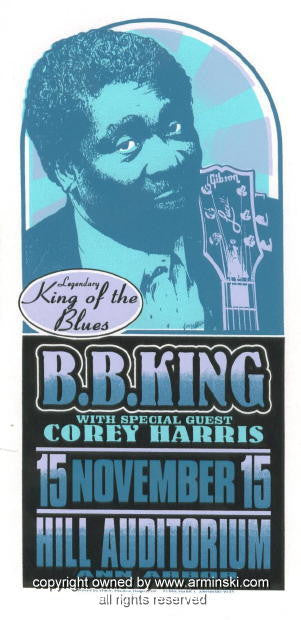1996 BB King & Corey Harris - Ann Arbor Concert Poster by Mark Arminski (MA-9635)