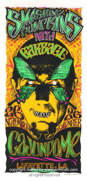 1996 Smashing Pumpkins w/ Garbage - Lafayette Handbill by Mark Arminski (MA-9637)