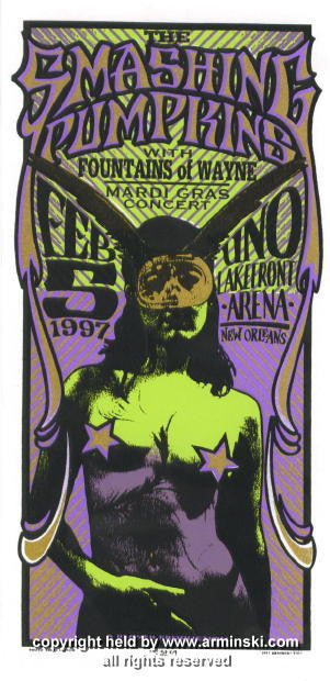 1997 The Smashing Pumpkins - New Orleans Concert Handbill by Mark Arminski (MA-9703)