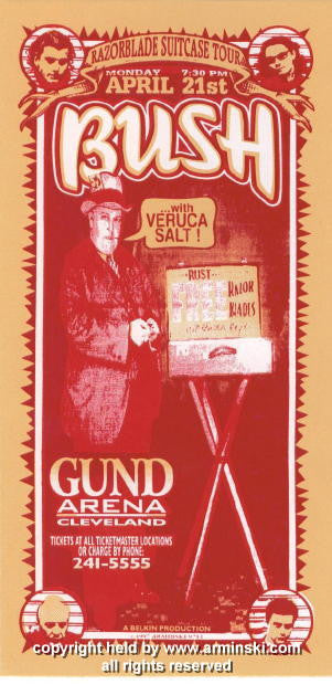 1997 Bush w/ Veruca Salt - Cleveland Concert Handbill by Mark Arminski (MA-9712)