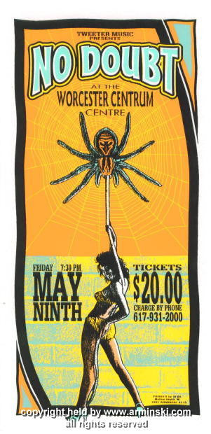 1997 No Doubt - Worcester Concert Poster by Mark Arminski