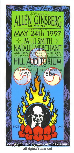 1997 Allen Ginsberg & Patti Smith - Ann Arbor poster by Mark Arminski (MA-9716)