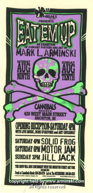 1997 Eat 'em Up Art Show - Brighton Handbill (purple) by Mark Arminski (MA-9721a)