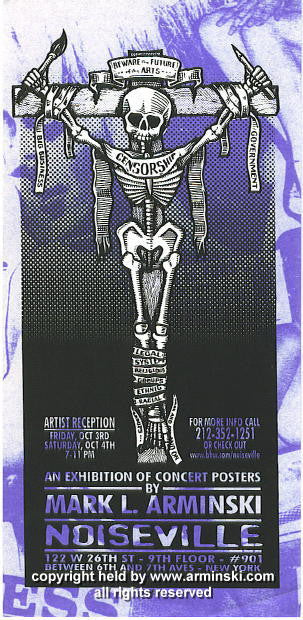 1997 Noiseville Art Show - NYC Silkscreen Handbill by Mark Arminski (MA-9725)