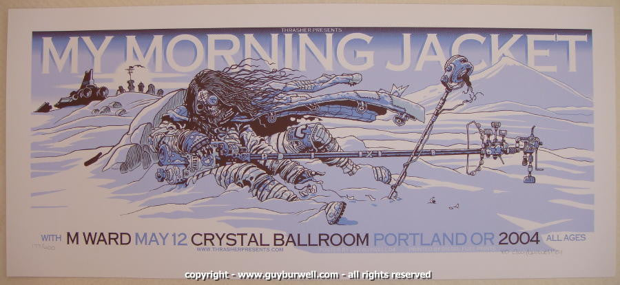 2004 My Morning Jacket - Portland Silkscreen Concert Poster by Guy Burwell