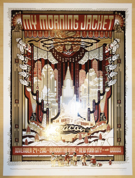 2015 My Morning Jacket - NYC Silkscreen Concert Poster by Guy Burwell
