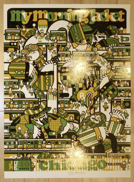 2015 My Morning Jacket - Chicago II Silkscreen Concert Poster by Guy Burwell