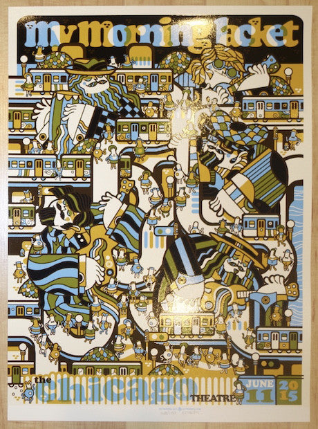 2015 My Morning Jacket - Chicago III Silkscreen Concert Poster by Guy Burwell