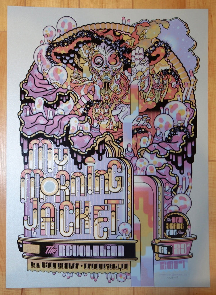 2017 My Morning Jacket - Broomfield I Blue Variant Concert Poster by Guy Burwell