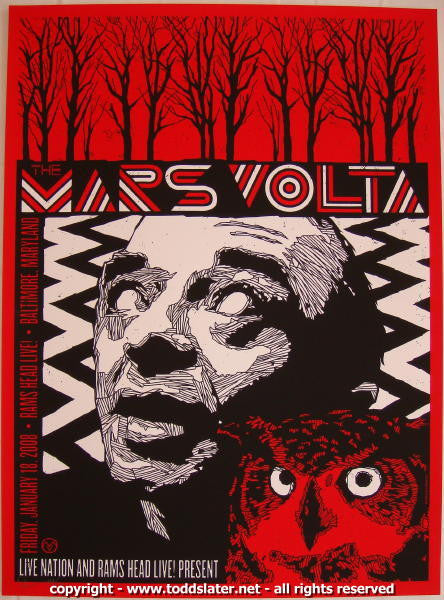 2008 The Mars Volta Silkscreen Concert Poster by Todd Slater