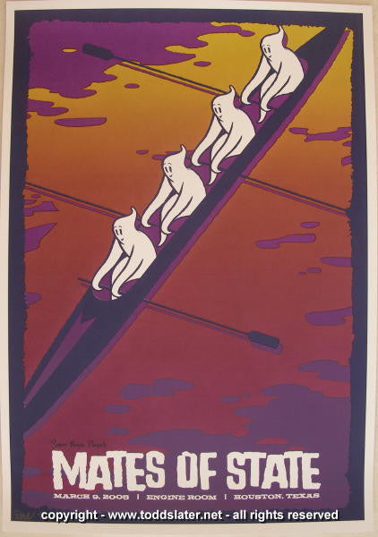 2006 Mates of State - Houston Silkscreen Concert Poster by Todd Slater