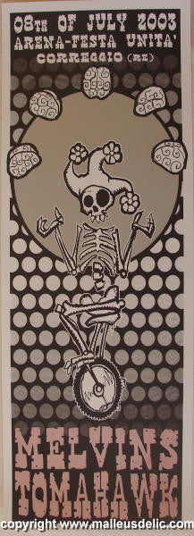 2003 The Melvins & Tomahawk Silkscreen Concert Poster by Malleus