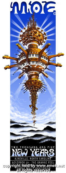 2005 Moe - NYE Silkscreen Concert Poster by Emek