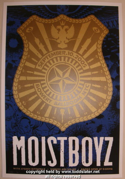 2005 Moistboyz - NYC Silkscreen Concert Poster by Todd Slater