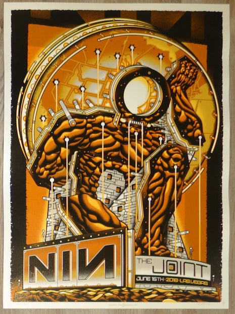 2018 Nine Inch Nails - Las Vegas II Variant Silkscreen Concert Poster by Guy Burwell