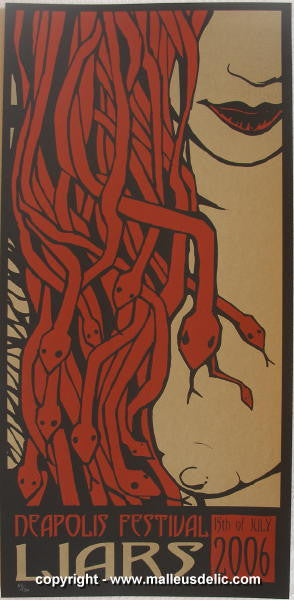 2006 Liars - Neapolis Festival Silkscreen Concert Poster by Malleus