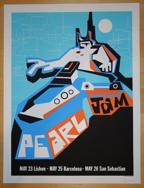 2000 Pearl Jam - Portugal/Spain Silkscreen Concert Poster by Ames AP