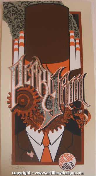 2007 Pearl Jam - Chicago Silkscreen Concert Poster by Brad Klausen AP