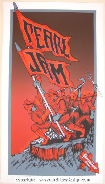 2007 Pearl Jam - Dusseldorf Silkscreen Concert Poster by Brad Klausen AP