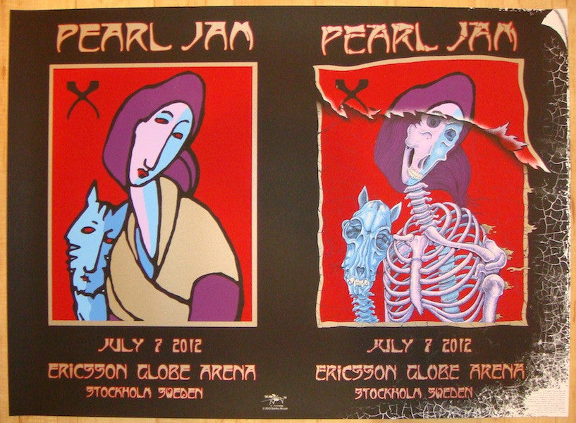 2012 Pearl Jam - Stockholm Silkscreen Concert Poster by Emek & Mouse