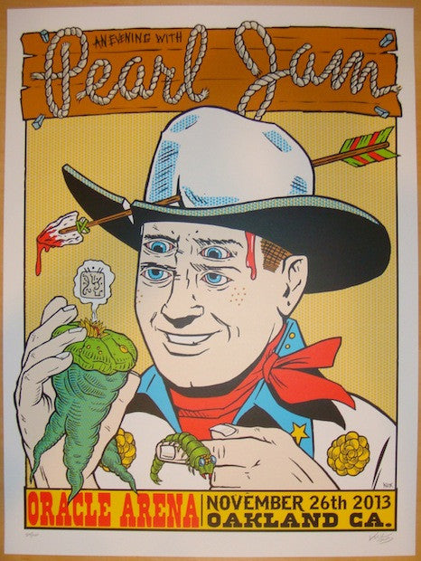 2013 Pearl Jam - Oakland Silkscreen Concert Poster by Frank Kozik 2013 Pearl Jam - Oakland Silkscreen Concert Poster by Frank Kozik