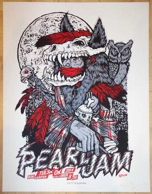 2014 Pearl Jam - Tulsa Silkscreen Concert Poster by Ames AP
