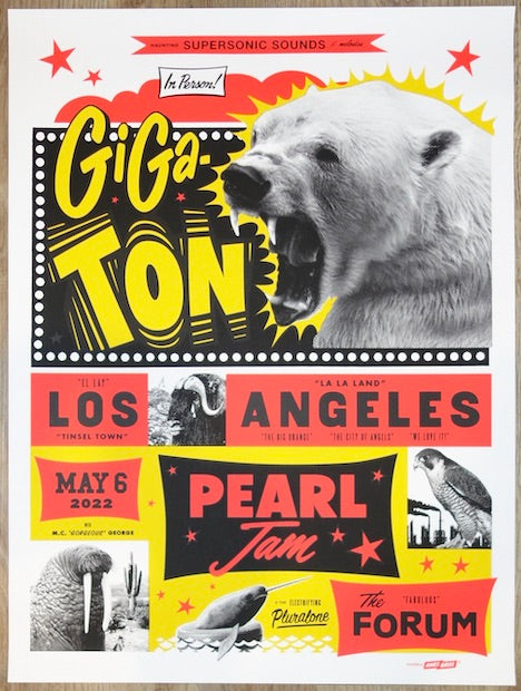 2022 Pearl Jam - Los Angeles I Silkscreen Concert Poster by Ames
