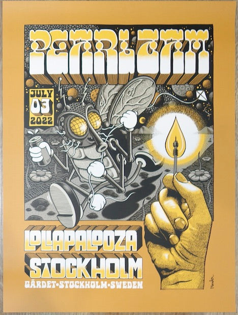 2022 Pearl Jam - Stockholm Silkscreen Concert Poster by Martin Ander