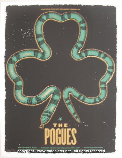 2006 The Pogues - Atlantic City Silkscreen Concert Poster by Todd Slater