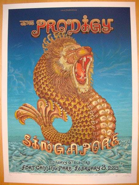 2009 The Prodigy - Singapore Silkscreen Concert Poster by Emek