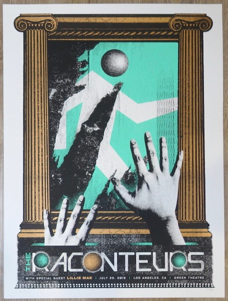2019 The Raconteurs - Los Angeles Silkscreen Concert Poster by John Knoerl