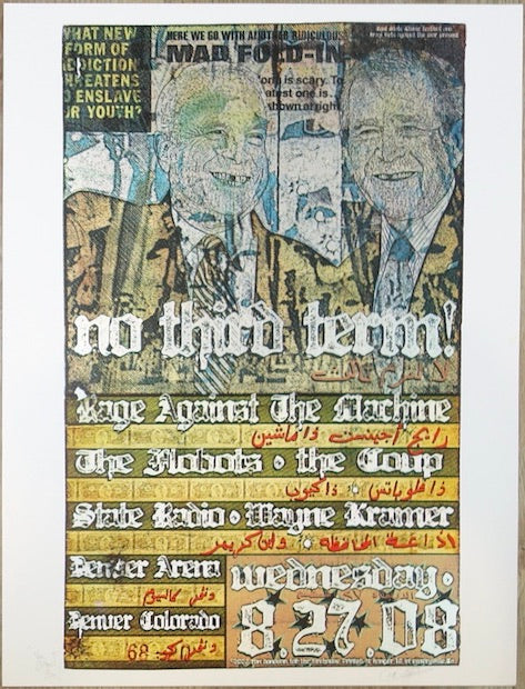 2008 Rage Against the Machine - Denver Silkscreen Concert Poster by Ron Donovan