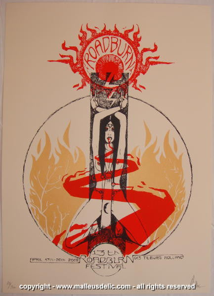 2008 Roadburn Festival - Tilburg Silkscreen Concert Poster by Malleus
