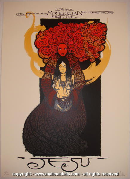 2008 Jesu - Roadburn Festival Silkscreen Concert Poster by Malleus