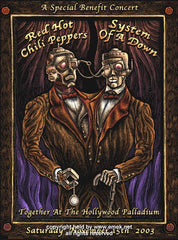 2003 Red Hot Chili Peppers w/ SOAD & Metallica Poster by Emek