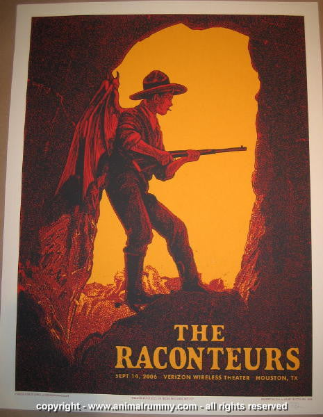 2006 The Raconteurs - Houston Silkscreen Concert Poster by Rob Jones