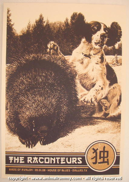 2008 The Raconteurs - Dallas Silkscreen Concert Poster by Rob Jones
