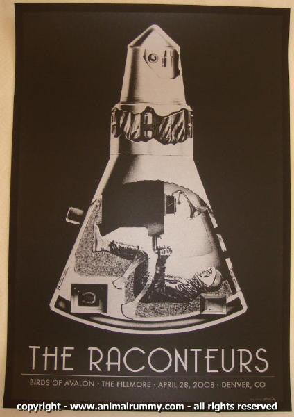 2008 The Raconteurs - Denver Silkscreen Concert Poster by Rob Jones
