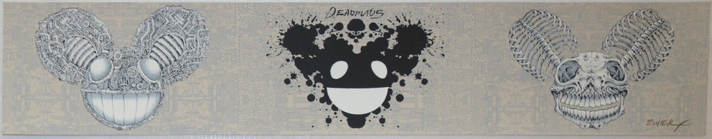 2010 Deadmau5 - NYC Beige Uncut Silkscreen Handbill by Emek