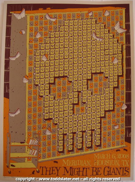 2008 They Might Be Giants - Houston Silkscreen Concert Poster by Todd Slater