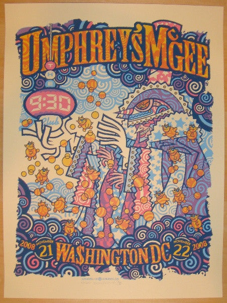 2008 Umphrey's McGee - Washington DC Silkscreen Concert Poster by Guy Burwell