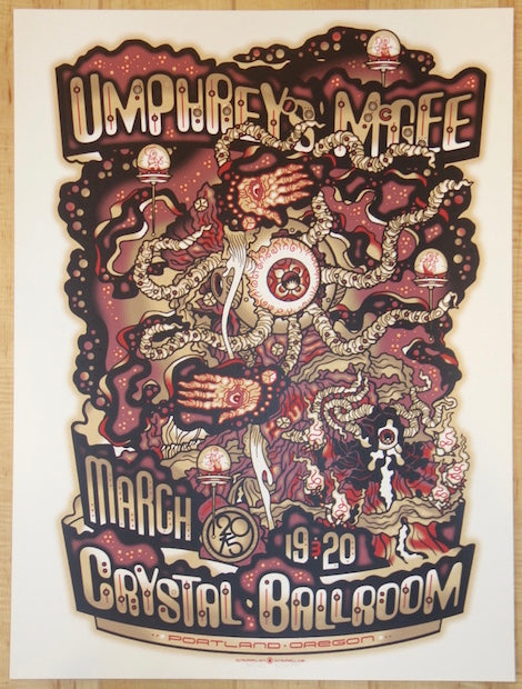 2015 Umphrey's McGee - Portland Silkscreen Concert Poster by Guy Burwell