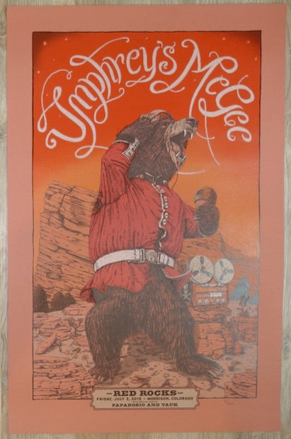 2015 Umphrey's McGee - Red Rocks Silkscreen Concert Poster by Sergio Moctezuma