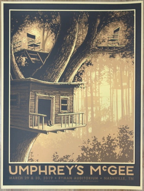 2019 Umphrey's McGee - Nashville Silkscreen Concert Poster by Justin Santora