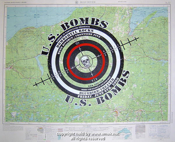 2006 U.S. Bombs - Silkscreen Concert Poster by Emek