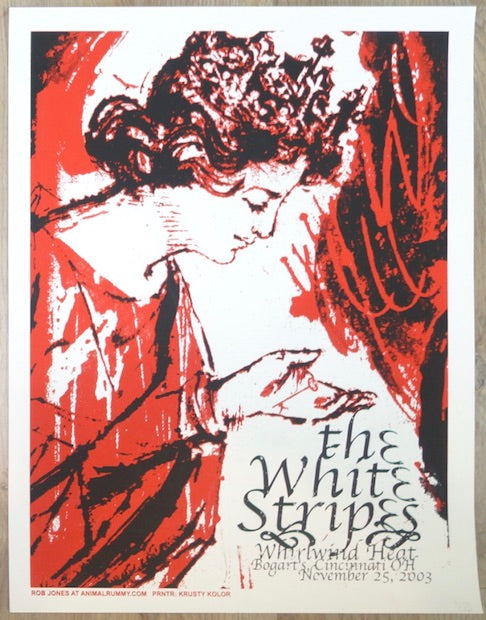 2003 The White Stripes - Cincinnati Silkscreen Concert Poster by Rob Jones
